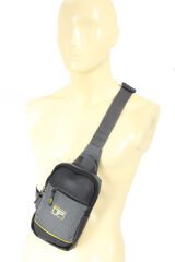 Newish Polo 571 Unisex Polyester Çapraz Çanta, Göğüs Çanta, Portföy, Body Bag Gri-SARI