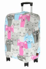 (My#139 KEDİ 2) VALİZLER İÇİN KILIF SETİ (KABİN ORTA VE BÜYÜK)