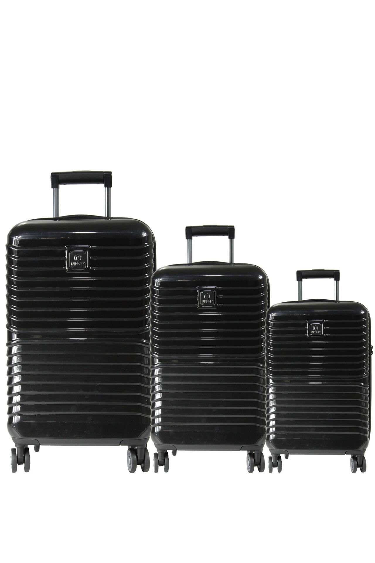 Nippon 1811 Nomad PC - Büyük + Orta + Kabin Boy Valiz / Bavul Seti - Siyah