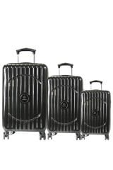 Nippon 1802 Oxygen PC - Büyük + Orta + Kabin Boy Valiz / Bavul Seti - Siyah