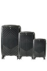 Metropolitan SDR 103 PP Valiz Seti - Büyük + Orta + Kabin Boy - Siyah
