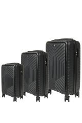 Metropolitan SDR 103 PP Valiz Seti - Büyük + Orta + Kabin Boy - Siyah