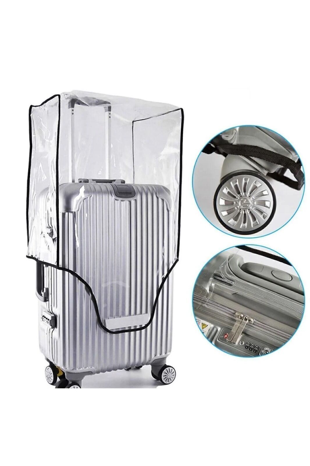 (My Şeffaf) VALİZ İÇİN KILIF Seti - Kabin+ Orta + Büyük