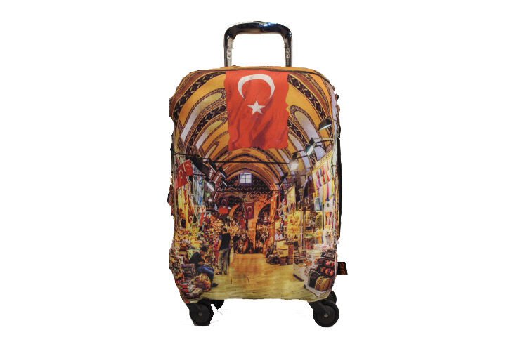 (My#39 Kapalı Çarşı) VALİZ İÇİN KILIF Turuncu - Büyük Boy