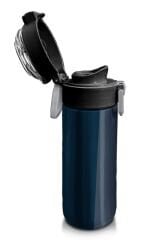 Coral Hıgh Çelik Matara Lacivert-Turuncu Çiz