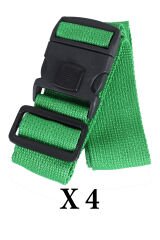 Metropolitan Valiz Bavul Çanta Emniyet Kemeri-Yeşil, Kilitli, 4 Adet