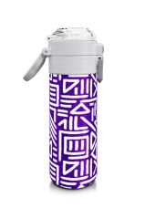 Coral Hıgh Çelik Matara Mor-Beyaz Geometrik