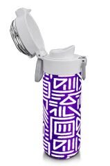 Coral Hıgh Çelik Matara Mor-Beyaz Geometrik