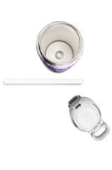 Coral Hıgh Çelik Matara Mor-Beyaz Geometrik