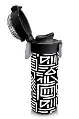 Coral Hıgh Çelik Matara Siyah-Beyaz Geometrik