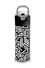 Coral Hıgh Çelik Matara Siyah-Beyaz Geometrik