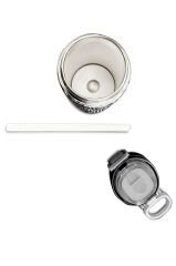 Coral Hıgh Çelik Matara Siyah-Beyaz Geometrik