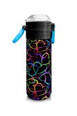 Coral Hıgh Çelik Matara Çok Renkli Kalp Dese