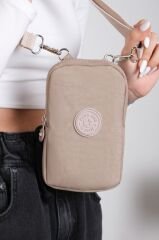 M 226 Mega Bag Krinkıl Kumaş Unisex Küçük Omuz Çantası, Telefonluk Vizon