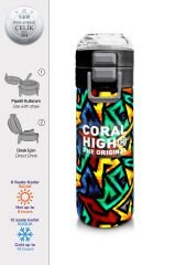 Coral Hıgh Çelik Matara Siyah Grafiti