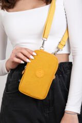 M 226 Mega Bag Krinkıl Kumaş Unisex Küçük Omuz Çantası, Telefonluk Sarı