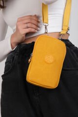 M 226 Mega Bag Krinkıl Kumaş Unisex Küçük Omuz Çantası, Telefonluk Sarı