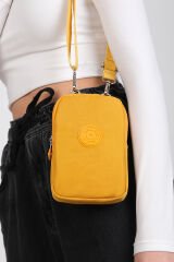 M 226 Mega Bag Krinkıl Kumaş Unisex Küçük Omuz Çantası, Telefonluk Sarı