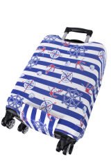 (My#107 Denizci) VALİZ İÇİN KILIF Orta Boy - Lacivert-Beyaz