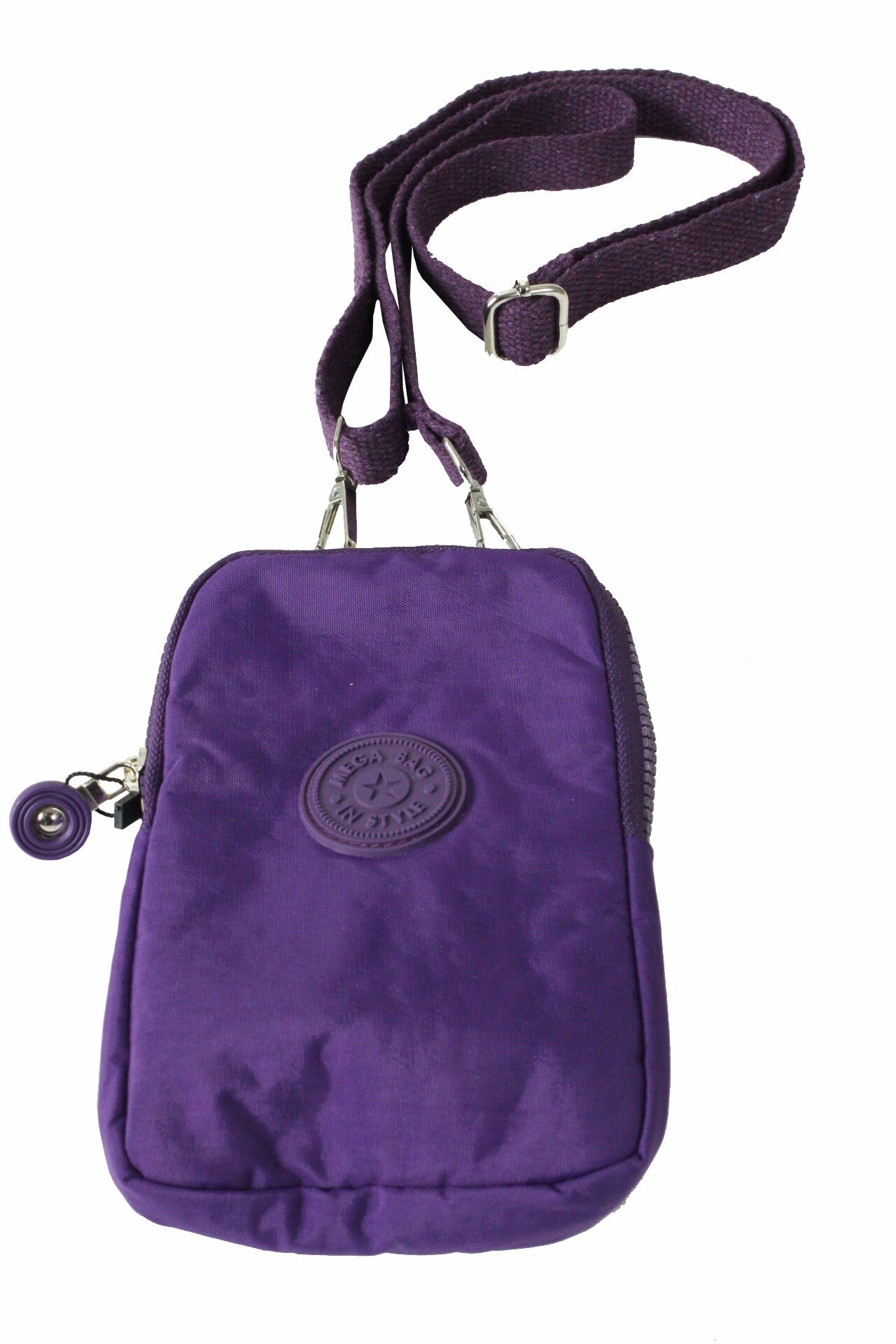 M 226 Mega Bag Krinkıl Kumaş Unisex Küçük Omuz Çantası, Telefonluk Mor