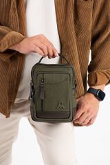 M 422 Mega Bag Erkek Portföy Omuz Çantası Yeşil-Kahve