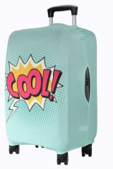 (My#106 COOL!) VALİZ İÇİN KILIF Orta Boy - Mavi-Kırmızı