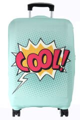 (My#106 COOL!) VALİZ İÇİN KILIF Orta Boy - Mavi-Kırmızı