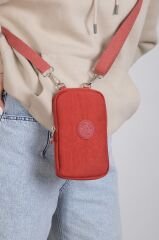 M 226 Mega Bag Krinkıl Kumaş Unisex Küçük Omuz Çantası, Telefonluk Kiremit