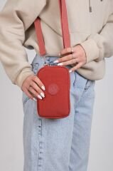 M 226 Mega Bag Krinkıl Kumaş Unisex Küçük Omuz Çantası, Telefonluk Kiremit