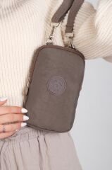 M 226 Mega Bag Krinkıl Kumaş Unisex Küçük Omuz Çantası, Telefonluk Vizon