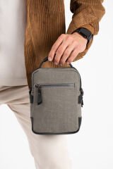 M 422 Mega Bag Erkek Portföy Omuz Çantası Gri-Siyah