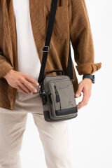 M 422 Mega Bag Erkek Portföy Omuz Çantası Gri-Siyah