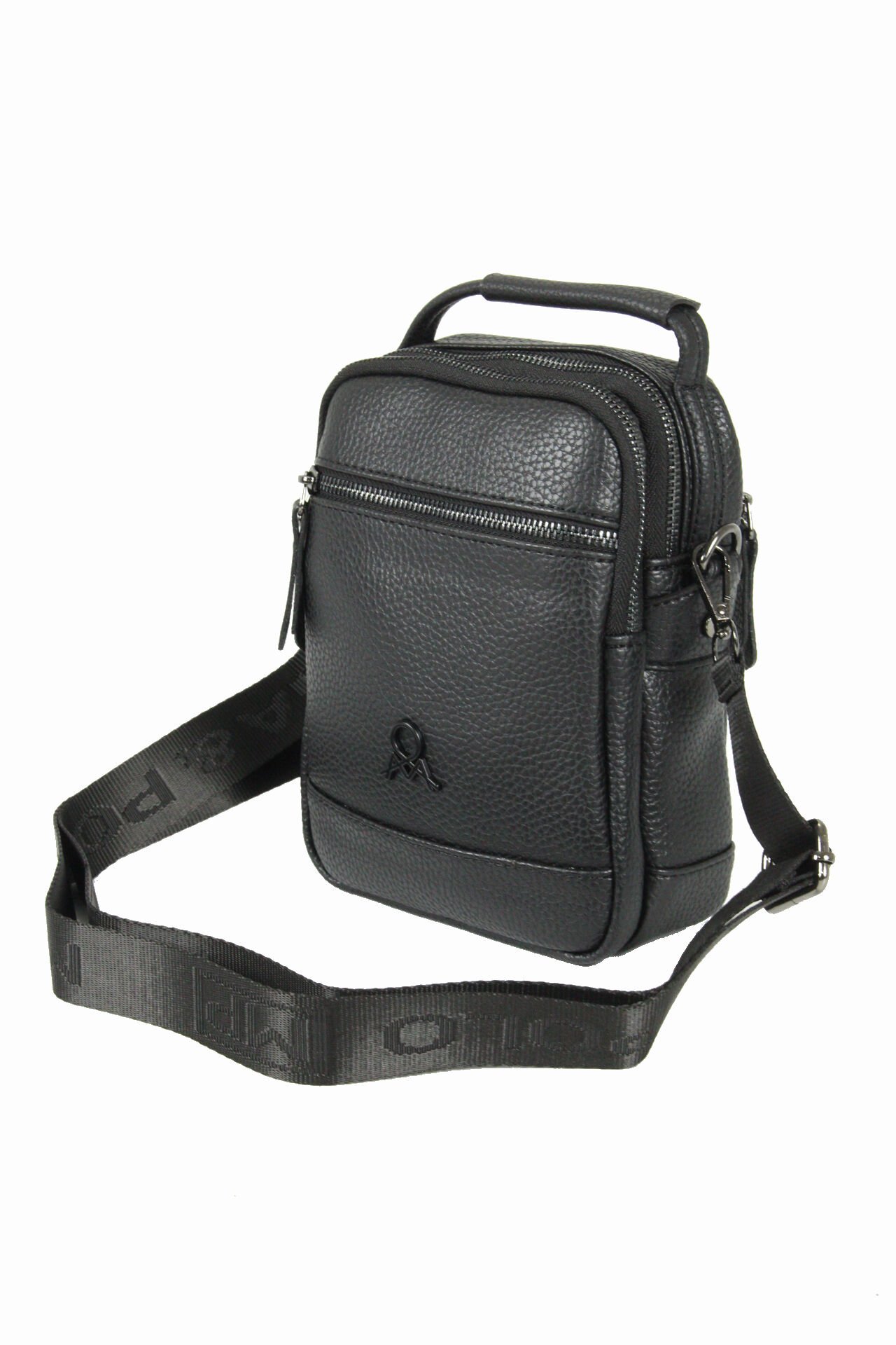 M 426 Mega Bag Suni Deri Bodybag Omuz Çantası Siyah