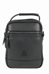 M 426 Mega Bag Suni Deri Bodybag Omuz Çantası Siyah