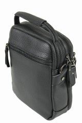 M 426 Mega Bag Suni Deri Bodybag Omuz Çantası Siyah