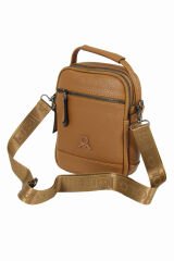 M 426 Mega Bag Suni Deri Bodybag Omuz Çantası Taba