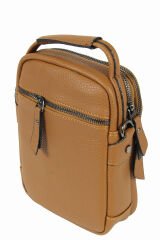 M 426 Mega Bag Suni Deri Bodybag Omuz Çantası Taba