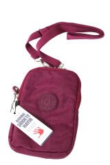 M 226 Mega Bag Krinkıl Kumaş Unisex Küçük Omuz Çantası, Telefonluk Bordo