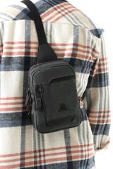 M 416 Mega Bag Kanvas Bodybag Omuz Çantası Siyah-Kahve