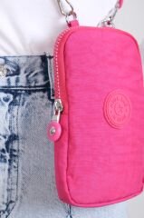 M 226 Mega Bag Krinkıl Kumaş Unisex Küçük Omuz Çantası, Telefonluk Pembe