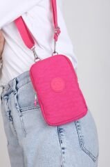 M 226 Mega Bag Krinkıl Kumaş Unisex Küçük Omuz Çantası, Telefonluk Pembe