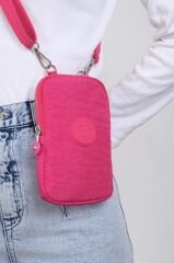 M 226 Mega Bag Krinkıl Kumaş Unisex Küçük Omuz Çantası, Telefonluk Pembe
