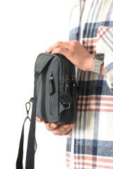 M 416 Mega Bag Kanvas Bodybag Omuz Çantası Siyah-Siyah