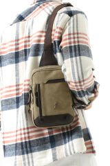 M 416 Mega Bag Kanvas Bodybag Omuz Çantası Camel-Kahve