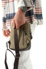 M 416 Mega Bag Kanvas Bodybag Omuz Çantası Camel-Kahve