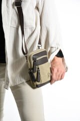 M 420 Mega Bag Çok Gözlü Küçük Günlük Omuz / Çapraz Çanta Camel-Kahve