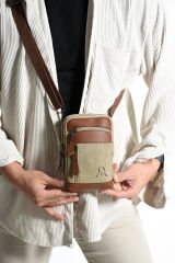 M 420 Mega Bag Çok Gözlü Küçük Günlük Omuz / Çapraz Çanta Camel-Kahve