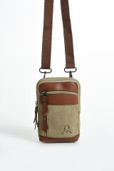 M 420 Mega Bag Çok Gözlü Küçük Günlük Omuz / Çapraz Çanta Camel-Taba