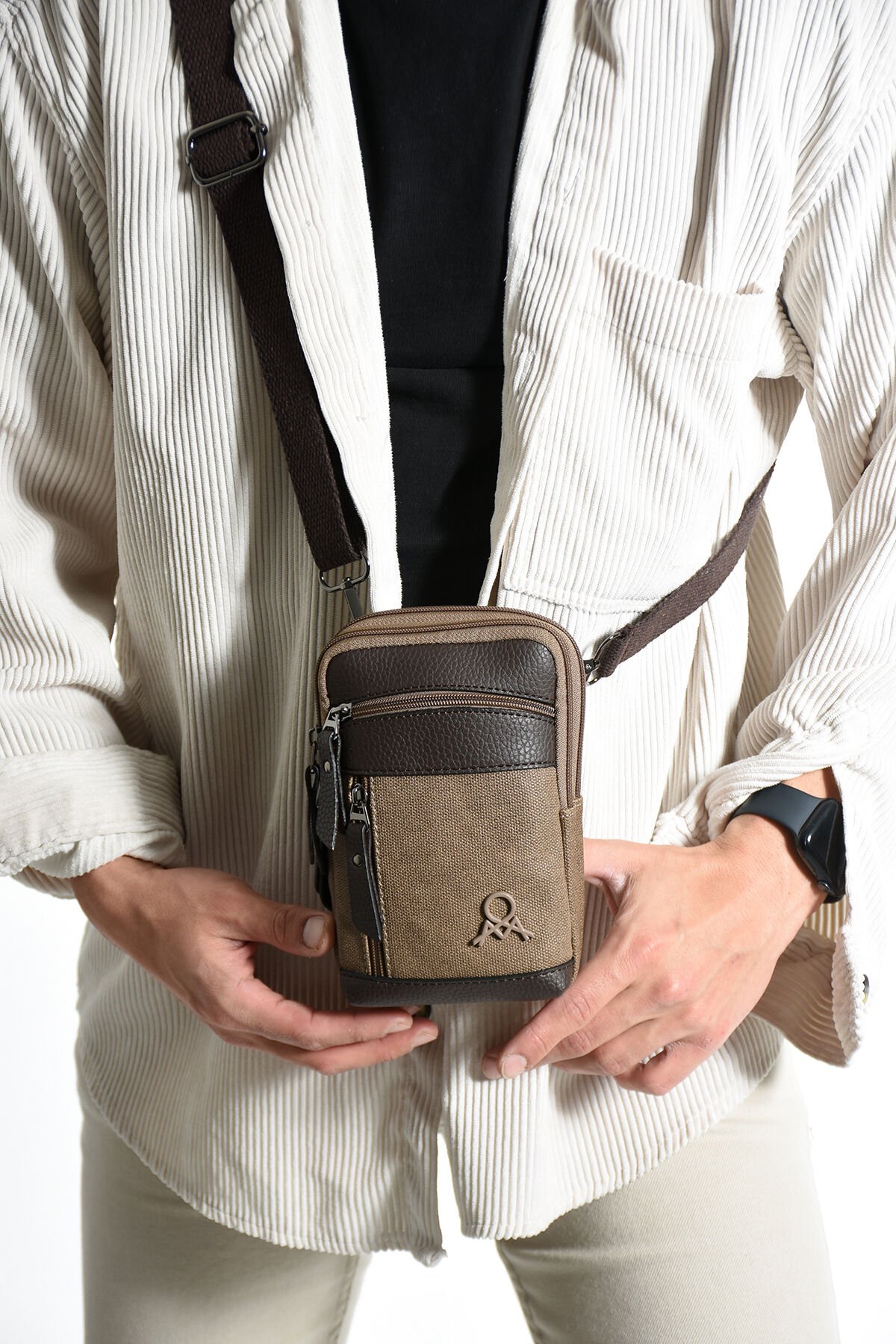 M 420 Mega Bag Çok Gözlü Küçük Günlük Omuz / Çapraz Çanta Toprak-Kahve