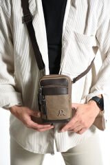 M 420 Mega Bag Çok Gözlü Küçük Günlük Omuz / Çapraz Çanta Toprak-Kahve